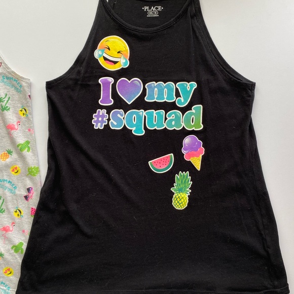 Children’s Place Tank Tops Girl’s XXL 16 Neon EMOJIS Summer - Picture 3 of 3